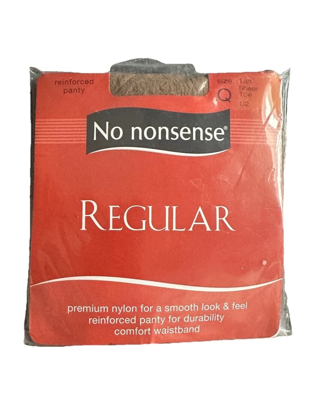 NEW No Nonsense Pantyhose Reinforced Panty Regular 112 Tan Sz Queen